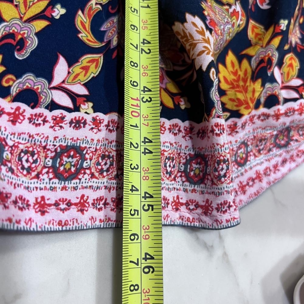 Ces Femme Hippie Boho Floral Paisley Tiered Maxi Skirt Pockets‎ Medium Tall - Picture 6 of 10